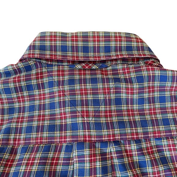 Vintage Tommy Hilfiger 90's Micro Plaid Button Down Shirt M - Picture 5 of 7